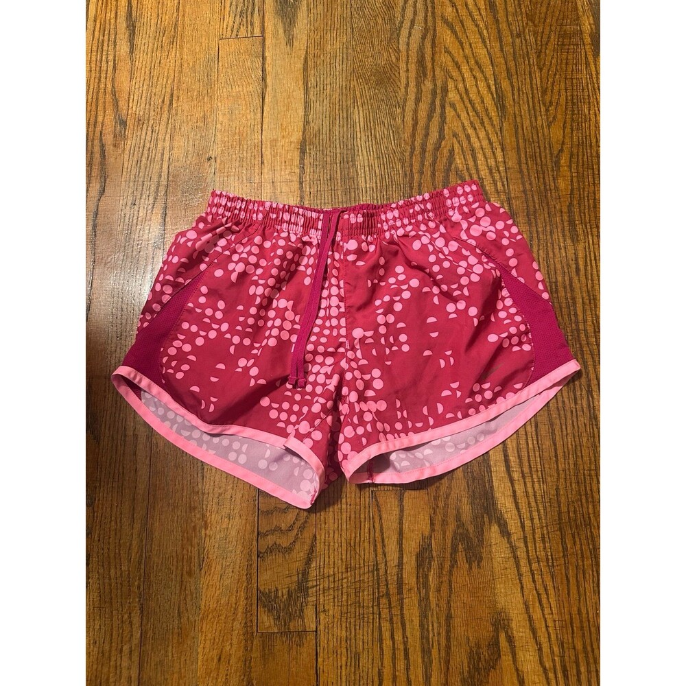 Nike S Pink Polka Dot Short Lined Running Workout Shorts Girls Woman